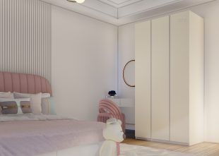 ארון ילדים בדגם נעה | 3 דלתות עם ידיות רוכבות ברוחב 120 ס