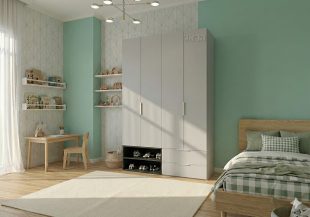 ארון שירה עם כוורת נעליים לחדר ילדים | 4 דלתות 160 ס