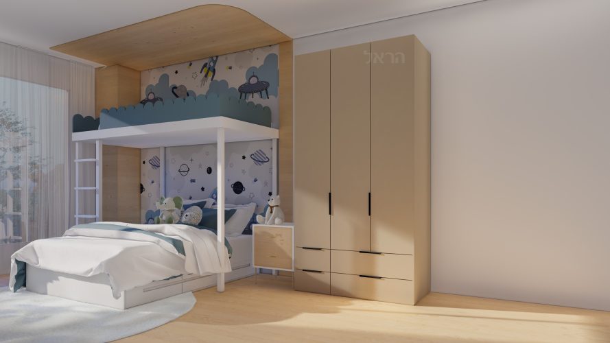 ארון ילדים דגם שירה | 3 דלתות 120 ס